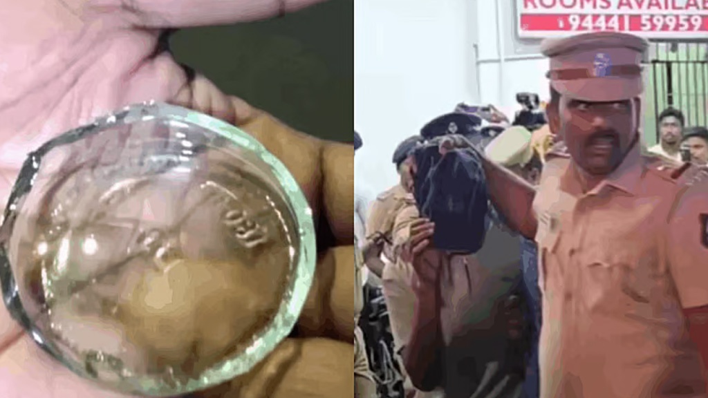 த.வெ.க. பொதுக்கூட்டத்தில் வீசப்பட்ட மதுபான போத்தல்!