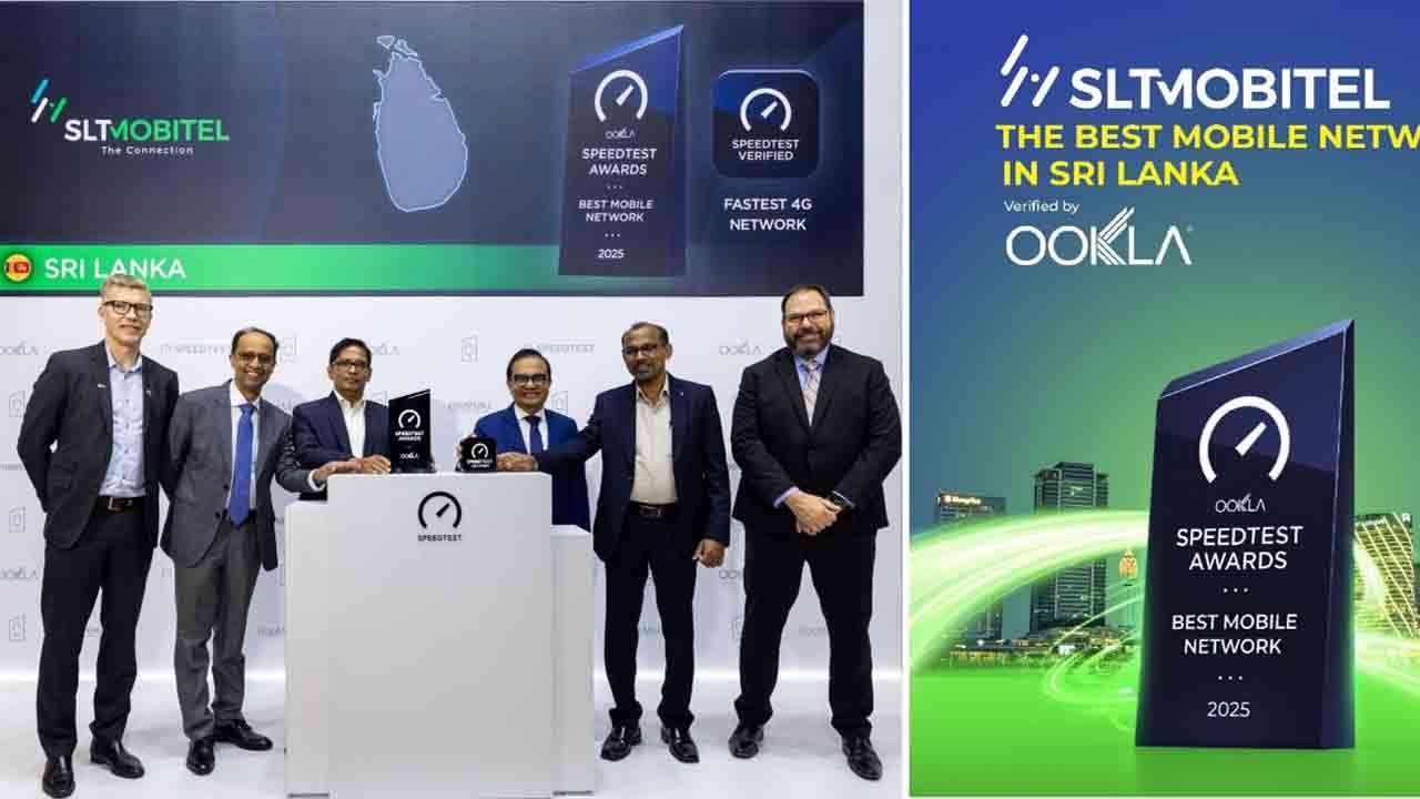 SLT-MOBITEL இலங்கையின் #1 சிறந்த மொபைல் வலையமைப்பாக Ookla®இடமிருந்து கௌரவிப்பைப் பெற்றுள்ளது